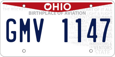 OH license plate GMV1147