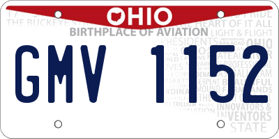 OH license plate GMV1152