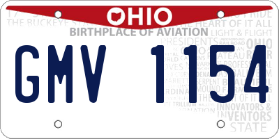 OH license plate GMV1154