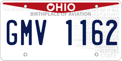 OH license plate GMV1162