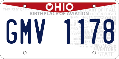 OH license plate GMV1178
