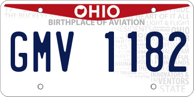 OH license plate GMV1182