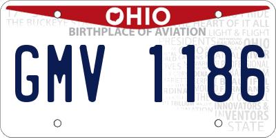 OH license plate GMV1186