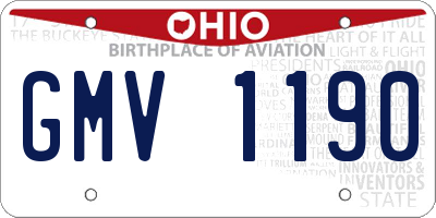 OH license plate GMV1190