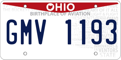 OH license plate GMV1193