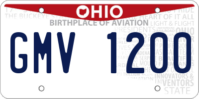 OH license plate GMV1200