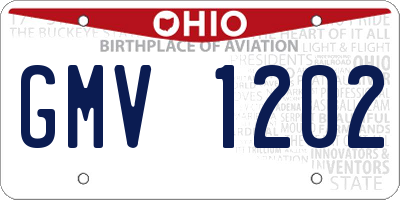 OH license plate GMV1202