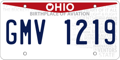 OH license plate GMV1219
