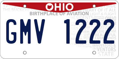 OH license plate GMV1222