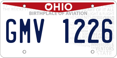 OH license plate GMV1226
