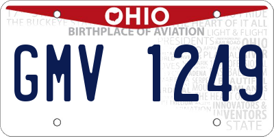 OH license plate GMV1249