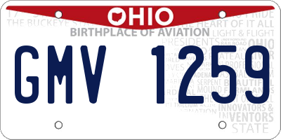 OH license plate GMV1259