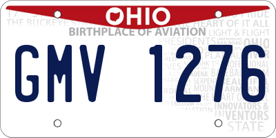 OH license plate GMV1276