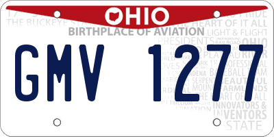 OH license plate GMV1277