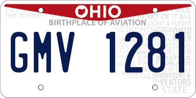OH license plate GMV1281