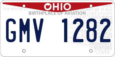 OH license plate GMV1282