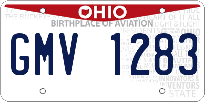 OH license plate GMV1283