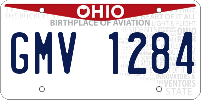 OH license plate GMV1284