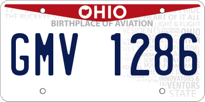 OH license plate GMV1286
