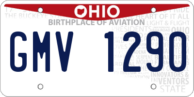 OH license plate GMV1290