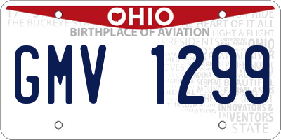 OH license plate GMV1299