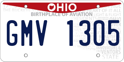 OH license plate GMV1305