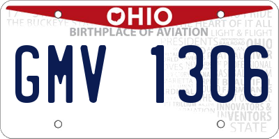 OH license plate GMV1306