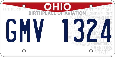 OH license plate GMV1324