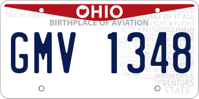 OH license plate GMV1348