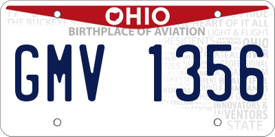 OH license plate GMV1356