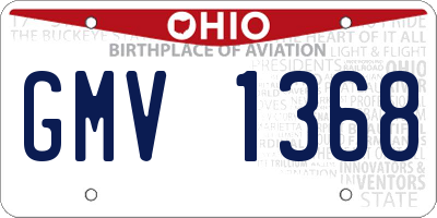 OH license plate GMV1368