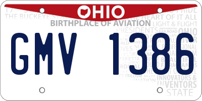 OH license plate GMV1386