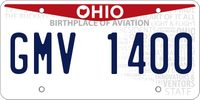 OH license plate GMV1400