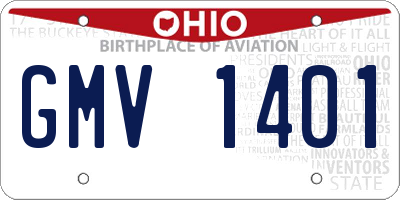 OH license plate GMV1401