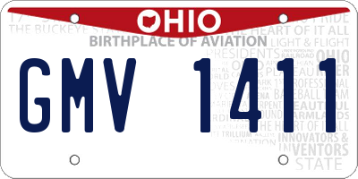 OH license plate GMV1411