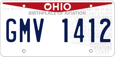OH license plate GMV1412