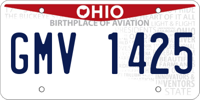 OH license plate GMV1425