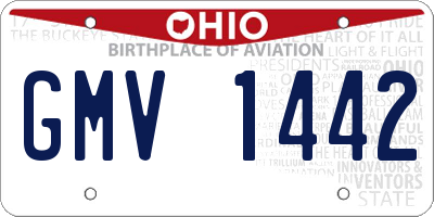 OH license plate GMV1442