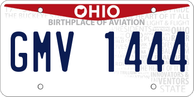 OH license plate GMV1444