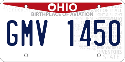 OH license plate GMV1450