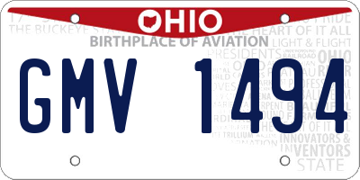 OH license plate GMV1494
