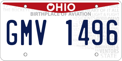 OH license plate GMV1496
