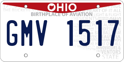 OH license plate GMV1517