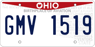 OH license plate GMV1519