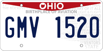 OH license plate GMV1520