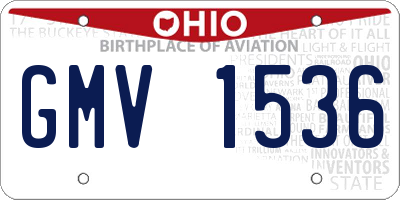 OH license plate GMV1536