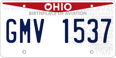OH license plate GMV1537