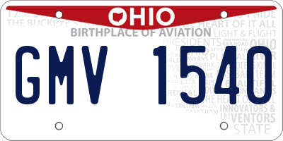 OH license plate GMV1540