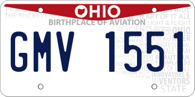 OH license plate GMV1551