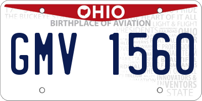 OH license plate GMV1560